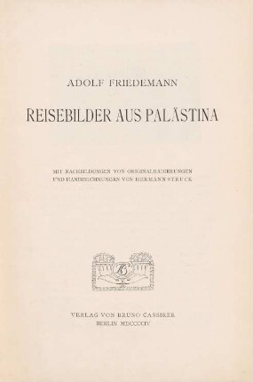 Reisebilder aus Palästina