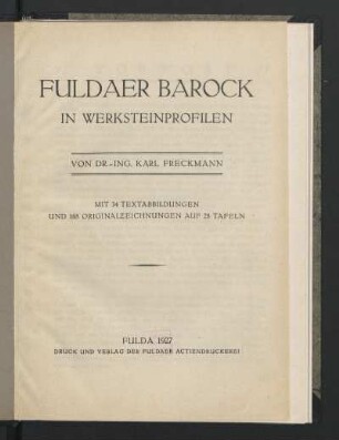 Fuldaer Barock in Werksteinprofilen