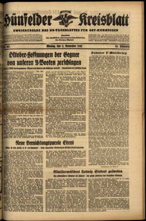 Ausgabe vom Montag, den 02. November 1942.