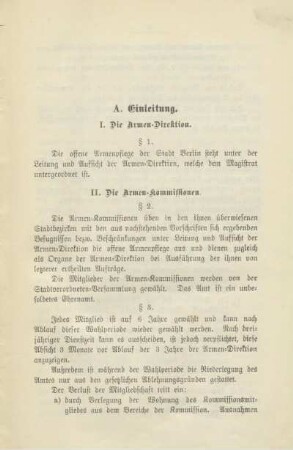 I. Die Armen-Direktion