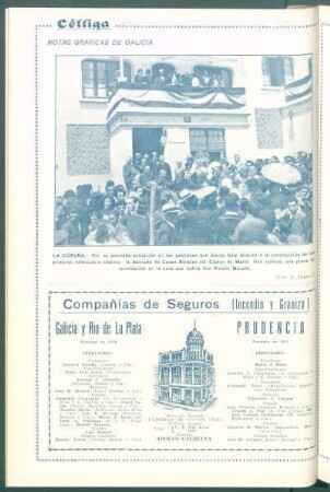 La Coruña. - [Fotografía de la colocación de una placa conmemorando la entrega de los primeros veintcuatro chalets de la barriada de Casas Baratas del Campo de Marte]