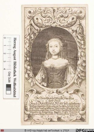 Bildnis Dorothea Maria, Herzogin zu Sachsen-Zeitz, geb. Herzogin zu S.-Weimar