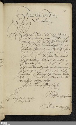 [Kospoths anderweite Bestallung als Oberauffseher der Graffschafft Mannßfeld, 1681/1691. Mit einem Originalschreiben und Siegel von W[olf] Rudolph von Ende.]