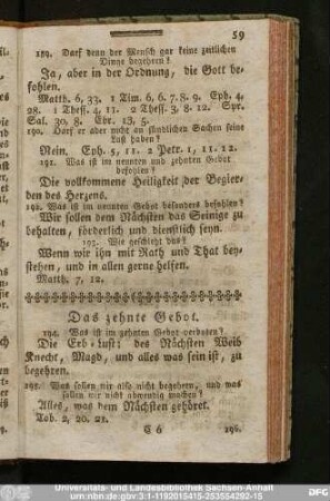 Das zehnte Gebot.