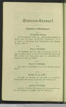 Statuten-Entwurf