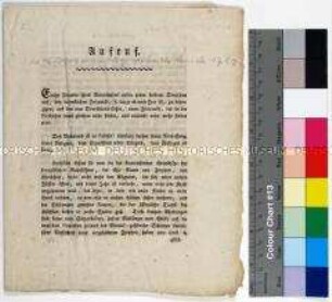 Patriotische Flugschrift aus dem 1. Koalitionskrieg mit Aufruf zur Verteidigung Deutschlands
