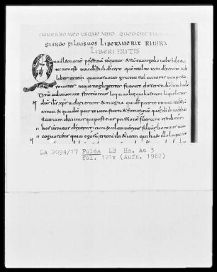 Augustinus, In Johannem evangelistam tractatus 22-54 — Initiale Q, Folio 121 verso