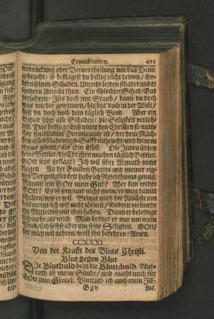 CCXXXI. Von der Krafft des Bluts Christi. Blut gegen Blut.