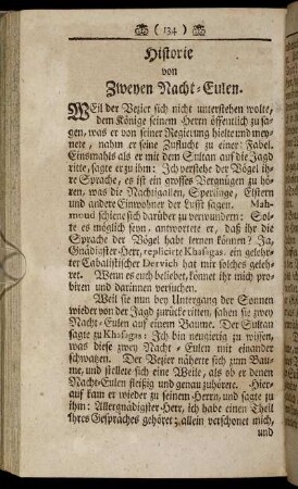 Historie von Zweyen Nacht-Eulen.