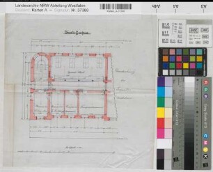 Minden (Minden) Posthaus Grundriß 2. Geschoß (Variante) um 1910 1 : 100 33 x 33 Zeichnung Oberpostdirektion Münster
