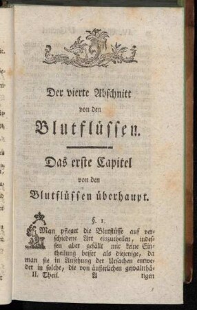 Der vierte Abschnitt von den Blutflüssen
