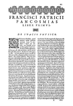 Francisci Patricii Pancosmias