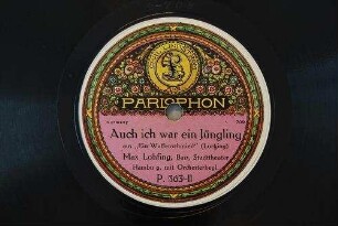 Auch ich war ein Jüngling : aus "Ein Waffenschmied" / (Lortzing)