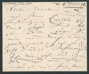 Brief an Laura Peters : 02.12.1891