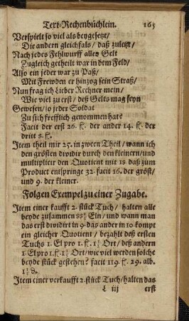 Folgen Exempel zu einer Zugabe.