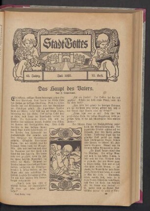 43. Jahrgang. Juli 1920. 10. Heft