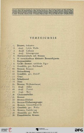 Verzeichnis (Nr. 1-415)