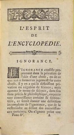 L' Esprit De L'Encyclopédie, Ou Choix Des Articles : Les plus curieux, les plus agréables, les plus piquans, les plus philosophiques de ce grand Dictionnaire ..., 4