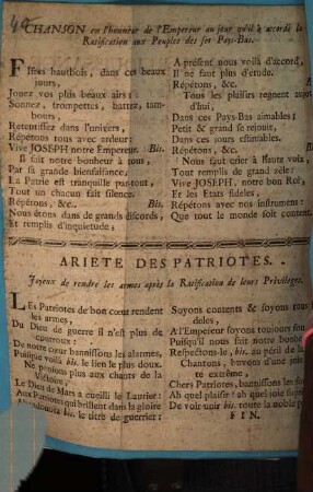 Chanson De Rejouissance Du Peuple Des Pays-Bas