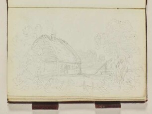 Bauernhaus mit Ziehbrunnen - Waldstudie