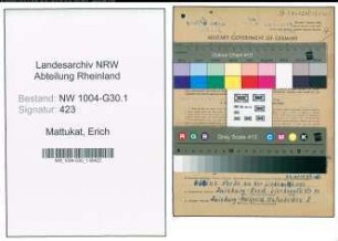 Entnazifizierung Erich Mattukat , geb. 19.08.1907 (Hafenarbeiter)