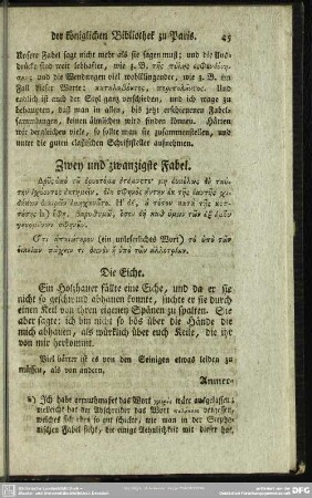 Zwey und zwanzigste Fabel