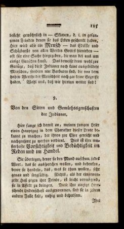 9. Von den Sitten und Gemüthseigenschaften der Indianer