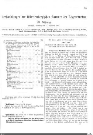 29. Sitzung, Stuttgart, 17.12.1904