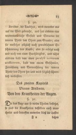 Des zweiten Kapitels Vierter Abschnitt. Von den Krankheiten der Augen