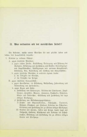 II. Was verdanken wir der menschlichen Arbeit?