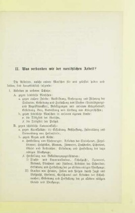 II. Was verdanken wir der menschlichen Arbeit?