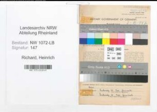 Entnazifizierung Heinrich Richard , geb. 04.08.1898 (Kaufmann)