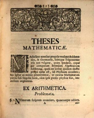 Theses mathematico-physicae