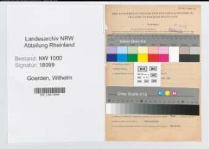 Entnazifizierung Wilhelm Goerden, geb. 12.04.1904 (Angest.)