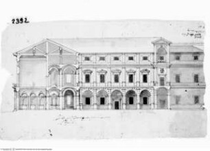 Rom, Palazzo Aldobrandino (della Provincia) a Piazza Santi Apostoli, Grundriss des Erdgeschosses, Querschnitt