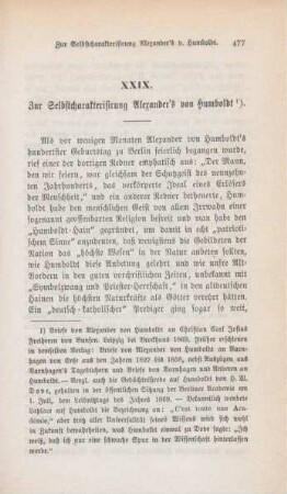 477-492 Zur Selbstcharakterisierung Alexander's von Humboldt