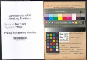 Entnazifizierung Margarethe Hermine Philipp , geb. 13.01.1888 (Musiklehrerin)