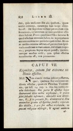 Caput VII. Exponitur, quinam sint extremae unctionis effectus
