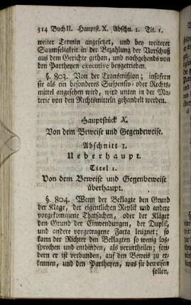 Hauptstück X. Von dem Beweise und Gegenbeweise.