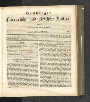 No. 21. 13. März 1852