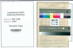 Entnazifizierung Franz Vervoorit , geb. 07.06.1898 (Landwirt)