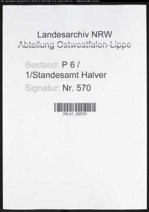 Sterberegister Standesamt Halver