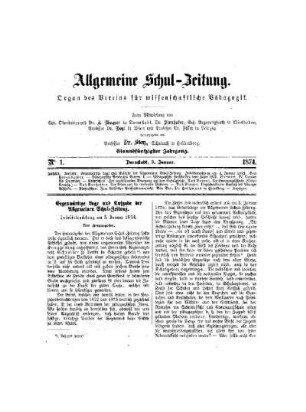 Gegenwärtige Lage und Aufgabe der Allgemeinen Schulzeitung