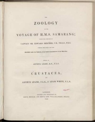 [4]: The zoology of the voyage of H. M. S. Samarang; under the command of Captain Sir Edward Belcher, during the years 1843-1846. [4]
