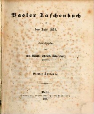 Basler Taschenbuch, 4. 1853