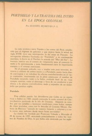Portobelo y la travesia del istmo en la época colonial
