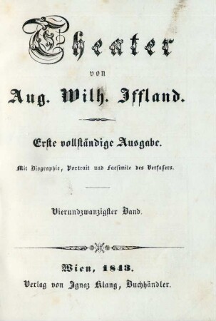 Bd. 24: [Ueber meine theatralische Laufbahn]