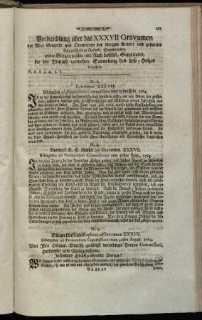 Verhandlung über das XXXVII. Gravamen ...
