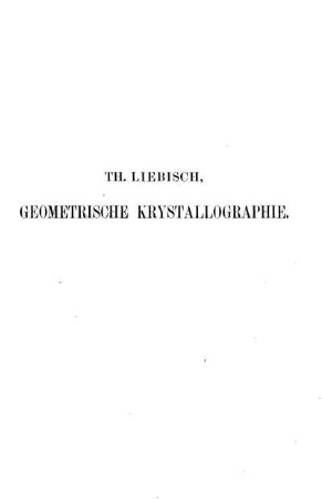 Geometrische Krystallographie