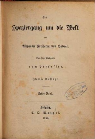 Ein Spaziergang um die Welt : [Amerika, Japan, China], 1